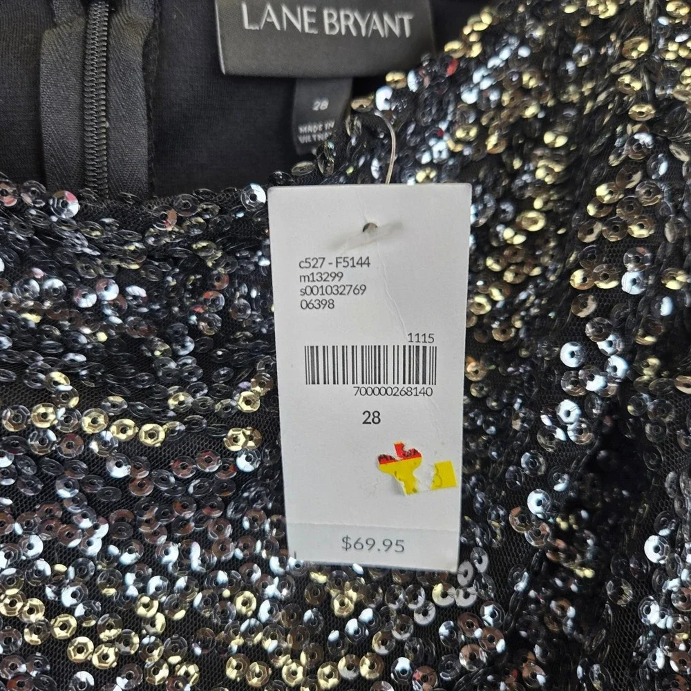 NWT Lane Bryant Black‎ Sequin Cowl Neck Camisole Top Women Size 28 Glam NYE Y2K - Picture 2 of 6